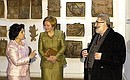 The Museum of Children\'s Art at the National Aesthetics Centre of Armenia. Bella Kocharian, wife of the Armenian President, President Putin\'s wife Lyudmila and Genrikh Igitian, the centre\'s director, visit the museum.
