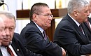 Before the meeting of the Military-Industrial Commission. Economic Development Minister Alexei Ulyukayev .
