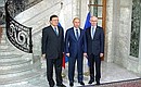 With European Commission President Jose Manuel Barroso (left) and European Council President Herman Van Rompuy.