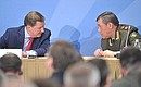 At the international conference The Military and Political Aspects of European Security. With Chief of the General Staff of Russia’s Armed Forces Valery Gerasimov.