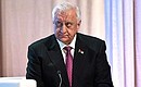 Speaker of the Council of the Republic of the National Assembly of Belarus Mikhail Myasnikovich at the plenary session of the Fifth Forum of Russian and Belarusian Regions.