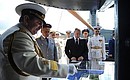 Navy Day celebrations. Vladimir Putin visited the Aurora cruiser.
