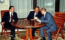 Talks between Russian President Vladimir Putin, French President Jacques Chirac and German Chancellor Gerhard Schroeder.