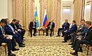 Meeting with President of Kazakhstan Nursultan Nazarbayev.