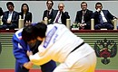 During the judo tournament finals.