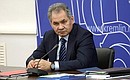 Министр обороны Сергей Шойгу на заседании Военно-промышленной комиссии.