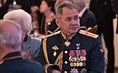 Исполняющий обязанности Министра обороны Сергей Шойгу на торжественном приёме по случаю Дня Победы.