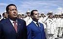 С Президентом Венесуэлы Уго Чавесом на борту российского большого противолодочного корабля «Адмирал Чабаненко».