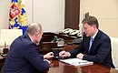 At a meeting with ALROSA CEO Sergei Ivanov.