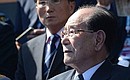 Kim Yong-nam, Chairman of the Presidium of the Supreme People's Assembly of the Democratic People's Republic of Korea, at the military parade to mark the 70th anniversary of Victory in the 1941–1945 Great Patriotic War.
