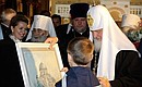 During visit to the Kronstadt Naval Cathedral.