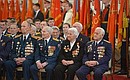 At a ceremony awarding Great Patriotic War veterans the 70th Anniversary of Victory in the 1941–1945 Great Patriotic War jubilee medal.