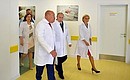 With Director of the Academician Kulakov Federal Research Centre for Obstetrics, Gynaecology and Perinatology Gennady Sukhikh and Deputy Prime Minister Olga Golodets during a visit to the centre.