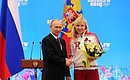The Order for Services to the Fatherland Medal, II degree, is awarded to Olympic speed skating bronze medallist Yulia Skokova.