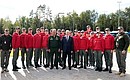 With cadets of the Avangard educational and methodological centre for military-patriotic education of youth.