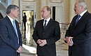 With President of Kyrgyzstan Almazbek Atambayev (left) and President of Belarus Alexander Lukashenko.