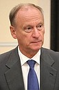 Security Council Secretary Nikolai Patrushev before a meeting with permanent members of the Security Council.