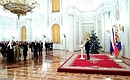 Приём в Кремле, посвящённый встрече 2017 года.