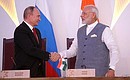 With Prime Minister of India Narendra Modi at the signing of Russian-Indian documents. Photo: Mikhail Metzel