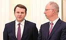 Minister of Economic Development Maxim Oreshkin (left) and CEO of the Russian Direct Investment Fund Kirill Dmitriev before a meeting with representatives of the UK business community.