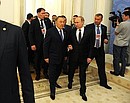After the expanded meeting of the SCO Council of Heads of State. With President of Kazakhstan Nursultan Nazarbayev.