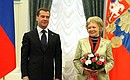 Орденом «За заслуги перед Отечеством» второй степени награждена актриса Людмила Касаткина.