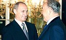 President Putin with Kazakh President Nursultan Nazarbayev.