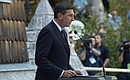 President of Slovenia Borut Pahor at the memorial ceremony marking the 100th anniversary of the Russian chapel near the Vršič Pass.