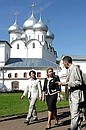 Visiting the Vologda Kremlin. With General Director of the Vologda State Museum-Preserve of History, Architecture and Art Alexander Suvorov, and fashion designer Valentin Yudashkin.