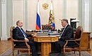 Working meeting with Russian Railways CEO Vladimir Yakunin.