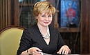 Director of the Moscow Kremlin museums Yelena Gagarina at the meeting of the Moscow Kremlin museums’ Board of Trustees.