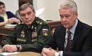 Before the Security Council meeting. Chief of the General Staff of the Armed Forces and First Deputy Defence Minister Valery Gerasimov and Moscow Mayor Sergei Sobyanin.