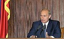 President Putin at an enlarged news conference for Russian and foreign journalists.