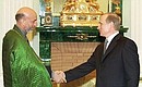 President Putin with Hamid Karzai, head of the interim administration of Afghanistan.