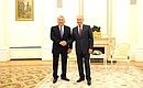 With First President of Kazakhstan Nursultan Nazarbayev.