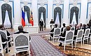 На церемонии подписания законов о принятии Крыма и Севастополя в состав России.