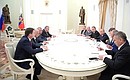 Встреча с Президентом Республики Абхазия Раулем Хаджимбой.