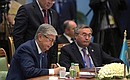 President of Kazakhstan Kassym-Jomart Tokayev during the signing of final documents at a meeting of the CIS Heads of State Council.