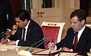 Президент России Дмитрий Медведев и Президент Туркменистана Гурбангулы Бердымухамедов приняли совместное российско-туркменистанское заявление.