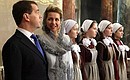 Dmitry and Svetlana Medvedev at the consecration ceremony of the Naval Cathedral of Saint Nicholas in Kronstadt.
