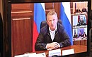 Videoconference on the situation the in regions affected by floods. Acting Khabarovsk Territory Governor Vyacheslav Shport on the line with the President.