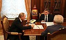Рабочая встреча с помощником Президента Андреем Фурсенко и генеральным директором Российского научного фонда Александром Хлуновым.