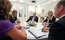 Meeting with Governor of Bryansk Region Nikolai Denin and residents of the region – business community, education, and sports representatives.