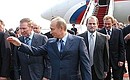 President Putin with Ukrainian President Leonid Kuchma upon arriving in Zaporozhye.