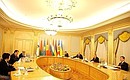 Meeting of the Eurasian Economic Community Interstate Council and the Customs Union Supreme Governing Body in narrow format.