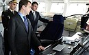 On the Zvezdochka rescue and salvage ship. With Commander-in-Chief of the Russian Navy Vladimir Vysotsky (left) and Minister of Defence Anatoly Serdyukov.
