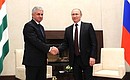 With President of Abkhazia Raul Khadjimba.
