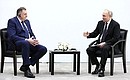С Президентом Республики Сербской Милорадом Додиком. Фото: Сергей Бобылёв, ТАСС