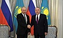 With first President of Kazakhstan Nursultan Nazarbayev.