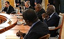 Meeting with heads of delegations of African states. Photo: Eugeniy Biyatov, RIA Novosti